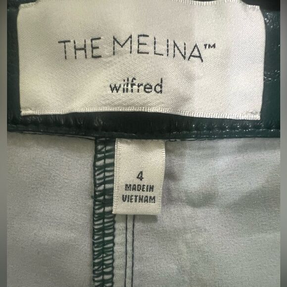 Wilfred the Melina Green Faux leather pants size 4 holiday party club wear - Picture 5 of 11